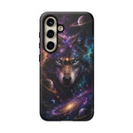 Cosmic Wolf Phone Case, Galaxy Nebula Portrait Tough Cover, Gift