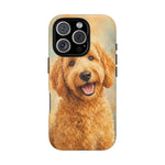 Goldendoodle Fluffy Curls Portrait Art Tough Phone Case