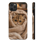 Persian Kitten Burrito Phone Case, Cozy Blanket Portrait Cover