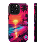 Neon Sunset Beach Radiant Vaporwave Phone Case – Tropical Aesthetic