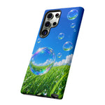 Bubbles Over Grass phone case | Tough Cover