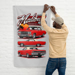 1965 Malibu SS Convertible Red Banner 34x56 Garage Man Cave Wall Decor Gift