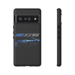 Blue C7 Z06 Sports Car Tough Phone Case Track Style Cover Gift