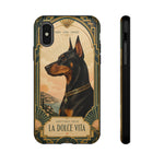 Doberman Art Deco 'La Dolce Vita' Phone Case | Vintage Dog Design