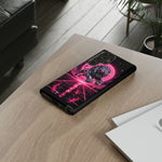 Chrome Lion Phone Case, Neon Grid Katakana Pride Tough Cover