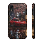 Red FD RX-7 Blossom Alley Tough Phone Case - Rain-Slicked Night