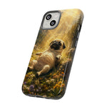 Pug in Sunbeams phone case | Dog Lover Tough Cover