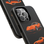 C3 Corvette Art Phone Case Orange, Three-View Vector Cover, Gift