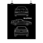 1986 Supra MK3 A70 JDM Poster Blueprint Drift Car Wall Art Print Classic