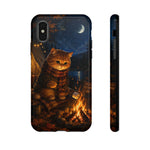 Campfire Cat Phone Case, Marshmallow Night Painterly Cover