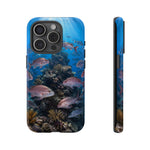Snapper Reef Phone Case, Sunlit School Ocean Fishing Tough Cover