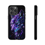 Holographic Wolf Phone Case, Fractured Prism Iridescent Cover