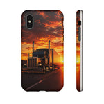 Classic Semi Truck Sunset Highway Phone Case Tough Case