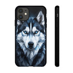 Siberian Husky Geometric Diamond Art Tough Phone Case