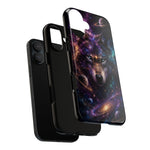 Cosmic Wolf Phone Case, Galaxy Nebula Portrait Tough Cover, Gift