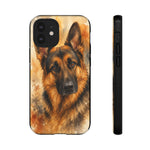 German Shepherd Loyal Watercolor Portrait Art Tough Phone Case