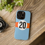 Copy of Blue Orange Number 20 Retro Racing Stripe Tough Phone Case Cover