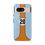 Blue Orange 20 Retro Endurance Racing Stripe Tough Phone Case Cover