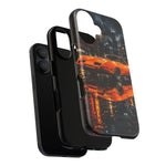 Orange Daytona Phone Case, Rainy City Night Muscle Car Tough Cover
