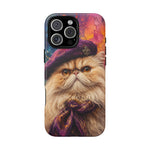 Persian Cat Beret Portrait Tough Phone Case - Painterly