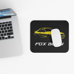 Fox Body Mustang Mouse Pad – Yellow Retro Muscle Car Art, Non-Slip Rubber Base