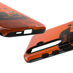 Orange Mustang Art Phone Case, GT500 American Muscle Car Tough Cover for Male