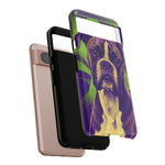 Boxer Halftone Portrait Tough Phone Case - Green and Violet