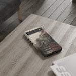 Autumn Temple Steps phone case | Japanese watercolor landscape cover