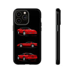 C4 Corvette Art Phone Case Red, Three-View Vector Cover, Gift