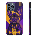 French Bulldog Pop-Art Portrait Tough Phone Case - Purple Gold