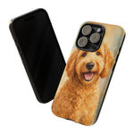 Goldendoodle Fluffy Curls Portrait Art Tough Phone Case