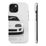 White MK4 Supra Phone Case, Retro 90s JDM Tough Cover for Car Enthusiasts