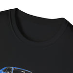 Blue 1966 GTO Muscle Car Trio Illustration T-Shirt | Classic Auto Shirt