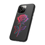 Glitch Rose Neon Phone Case Vaporwave Tough Cover