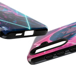 Anime Girl Phone Case Teal, Neon Kanji Calm Gradient Tough Cover