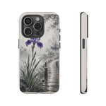 Purple Iris Rain Lakeside Phone Case Zen Art Tough Case