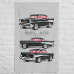 1957 Bel Air Black Hardtop Banner 34x56 Garage Man Cave Wall Decor Gift