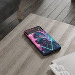 Anime Girl Phone Case Teal, Neon Kanji Calm Gradient Tough Cover