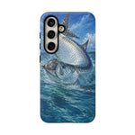 Tarpon Jump Phone Case, Fly Fishing Flats Tough Cover for Anglers