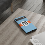Copy of Blue Orange Number 20 Retro Racing Stripe Tough Phone Case Cover