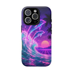 Neon Dolphin Ocean Vaporwave Art Tough Phone Case