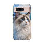 Ragdoll Cat Polygon Portrait Tough Phone Case - Blue Cream