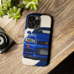 R34 Skyline GT-R Bayside Blue Tough Phone Case for 90s JDM Fans