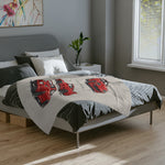 Red 1994 Supra Sketches Velveteen Blanket | Car Illustration Throw
