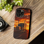 Classic Semi Truck Sunset Highway Phone Case Tough Case
