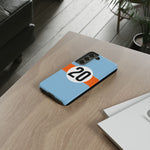 Copy of Blue Orange Number 20 Retro Racing Stripe Tough Phone Case Cover
