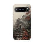 Autumn Temple Steps phone case | Japanese watercolor landscape cover