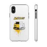 Z06 Corvette Phone Case, Yellow Sketch Reveal Chrome Cover