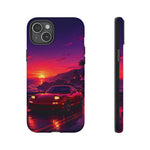FD RX-7 Retro Sunset Sports Car Tough Case | Neon Vaporwave Beach Drive