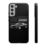 Black Z28 Camaro Phone Case Muscle Car American Flag Tough Cover